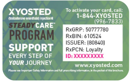XYOSTED Steadycare Program Support Card